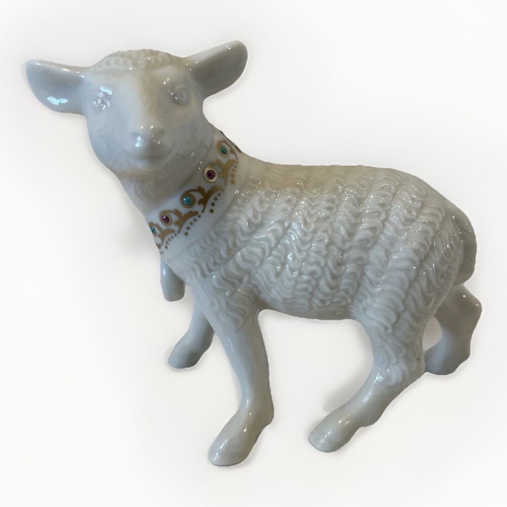 Lenox Nativity China Jewels Collection Standing Sheep/ Lamb 1992 Made In USA EUC